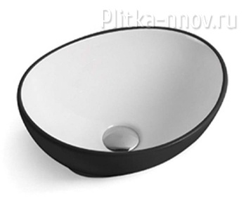 CeramaLux 7138BW 40x33 Раковина -чаша бело-черная