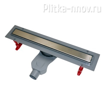 AZ1105-00145 Душевой лоток AZARIO 450 мм с решеткой под плитку (двухсторонняя решетка), выход 50мм, хром матовый