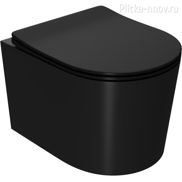 Веста PN41701BM безободковый, черн. матовый сиденье микролифт Унитаз подвесной Point Веста PN41701BM безободковый, черн. матовый сиденье микролифт Унитаз подвесной Point