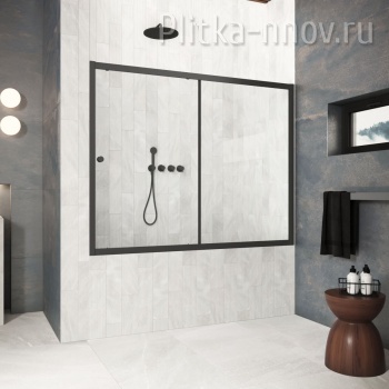 ZV Protec 150 02M 01, профиль черный матовый, стекло прозрачное Vegas-Glass