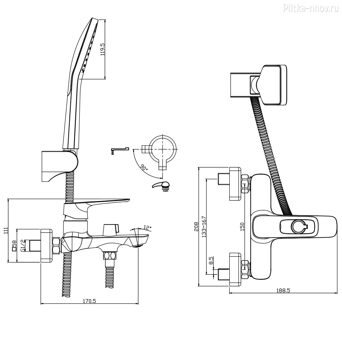 RS46-30 для ванны Смеситель Rossinka RS46-30 для ванны Смеситель Rossinka