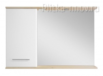 Респект 120x80 белый/дуб тиссано Зеркало-шкаф Misty 