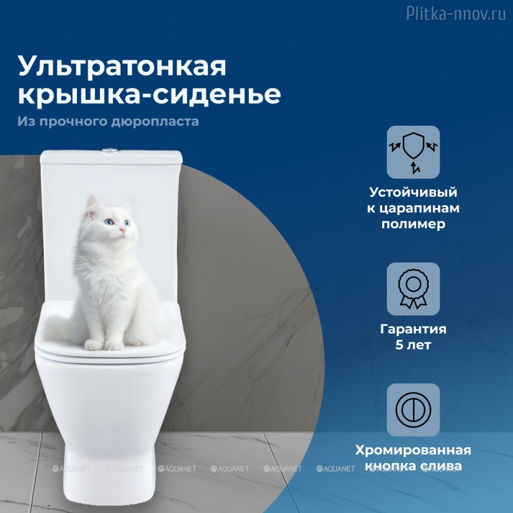 Fine-C Soft Close Rimless Aquanet белый Унитаз-компакт Fine-C Soft Close Rimless Aquanet белый Унитаз-компакт