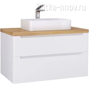 Wood 100 Тумба со столешницей и раковиной Jorno, белый