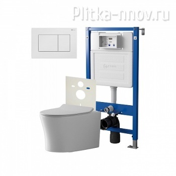 Вега PN48137W Сет: Инсталляция Point Элемент PN45120 + Клавиша Ника белая PN44081W + Унитаз Вега PN41711