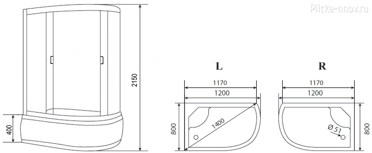 CS-66120R F 120х80 высокий поддон Loranto CS-66120R F 120х80 высокий поддон Loranto