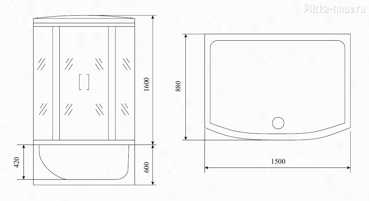 T-6650 B Black Timo 150х88 Душевая кабина T-6650 B Black Timo 150х88 Душевая кабина