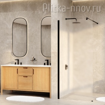 Rur 30W39MB-MG 90 WasserKRAFT Душевая перегородка Черный/ Матовое стекло