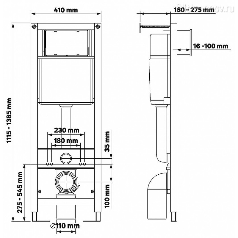 Atom 410 040330 для унитаза без кнопки Berges Wasserhaus Atom 410 040330 для унитаза без кнопки Berges Wasserhaus