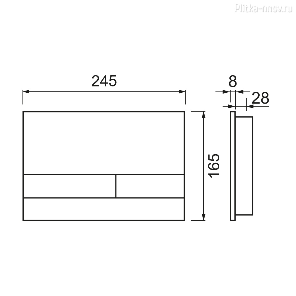 TECEspring square S240850 белая акриловая панель смыва для унитаза TECEspring square S240850 белая акриловая панель смыва для унитаза