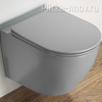 CeramaLux 2197MH унитаз подвесной Светло-серый матовый с сиденьем Микролифт