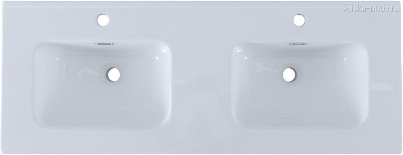 Flat 121х46.5 белая глянцевая Раковина двойная мебельная Aquanet Flat 121х46.5 белая глянцевая Раковина двойная мебельная Aquanet