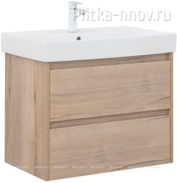 Nova Lite 75 дуб крафт (2 ящика) Тумба с раковиной Aquanet Nova Lite 75 дуб крафт (2 ящика) Тумба с раковиной Aquanet