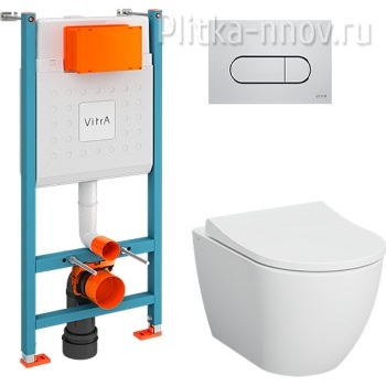 Mia Round 9873B003-7201 с сиденьем Микролифт и клавишей смыва Хром глянцевый VitrA