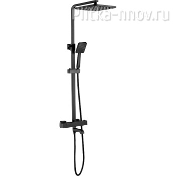 Singapore black STT5054 BL с термостатом Черная матовая Душевая система ESKO