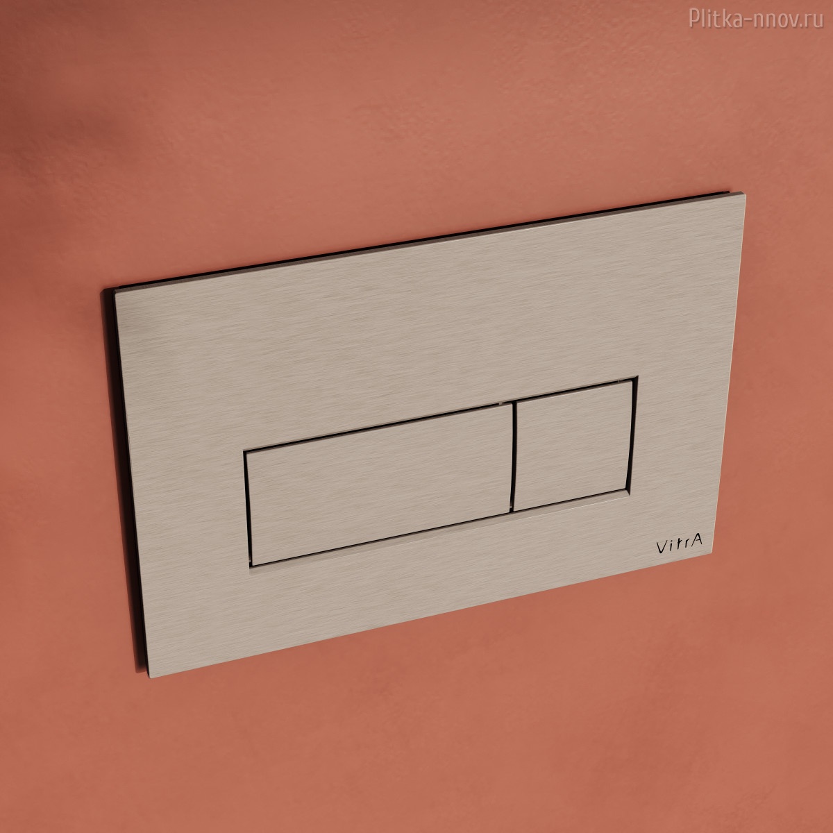 Root Square 740-2395 брашированный никель Vitra кнопка смыва Root Square 740-2395 брашированный никель Vitra кнопка смыва