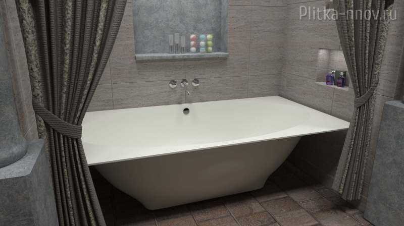 Langkawi 187х93 Esse Пристенная ванна из литьевого мрамора Langkawi 187х93 Esse Пристенная ванна из литьевого мрамора