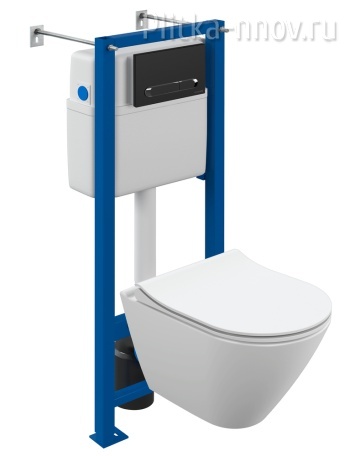 CITY SMART CO DPL EO slim + VECTOR + ESTETICA пластик черный матовый с рамкой комплект унитаза с инсталляцией Cersanit