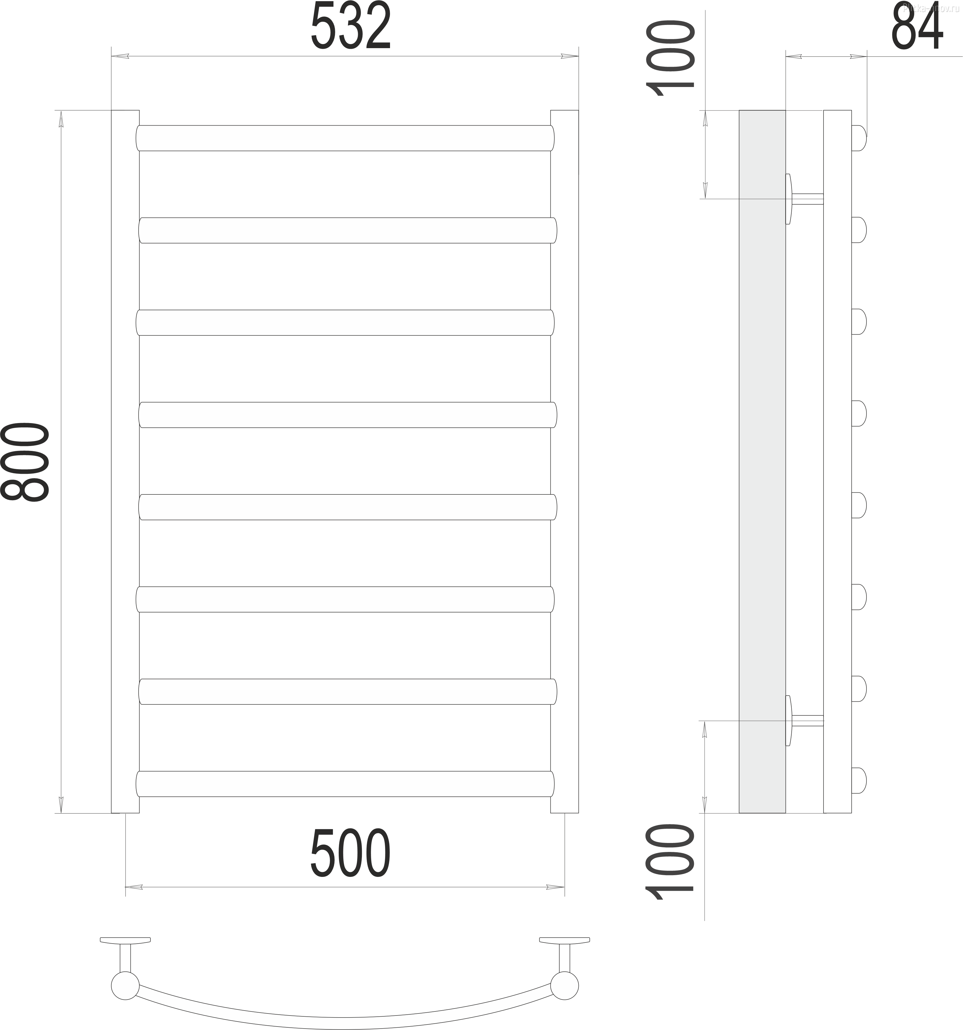 Атланта+ П8 500х800 Полотенцесушитель водяной Терминус Атланта+ П8 500х800 Полотенцесушитель водяной Терминус