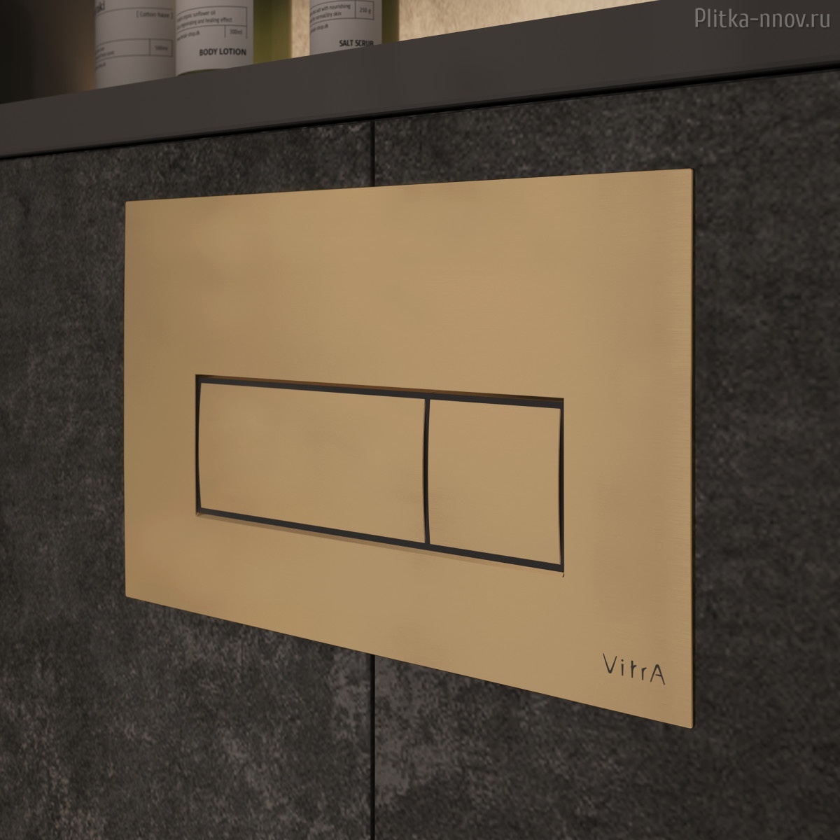 Root Square 740-2325 брашированное золото Vitra кнопка смыва Root Square 740-2325 брашированное золото Vitra кнопка смыва