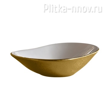 Сатурн PN43903WG 64х36 Умывальник накладной, овальный, золото брашированное Point