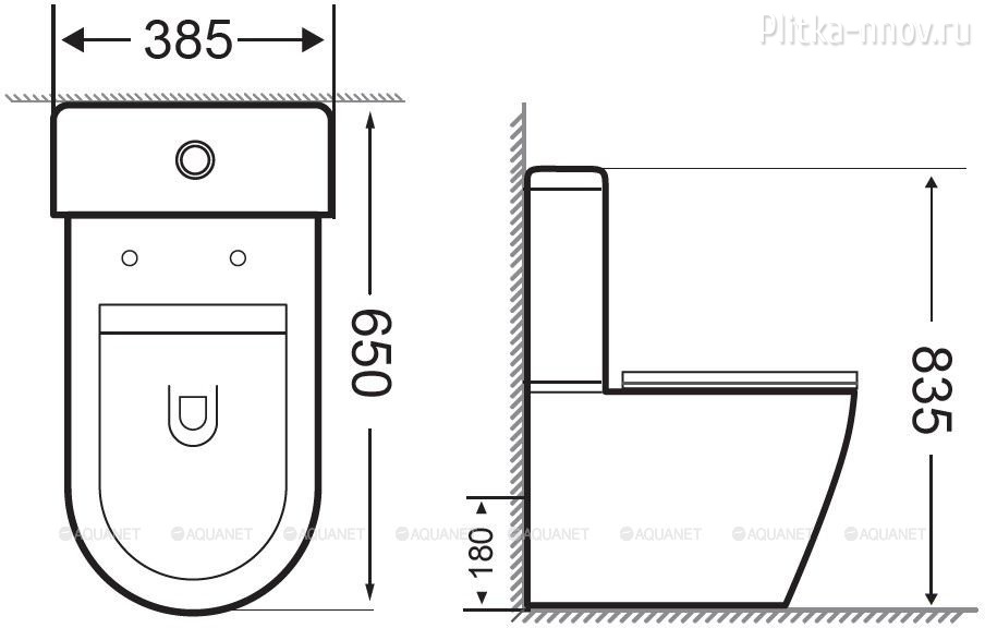 Cetus-C1 BL-102N-TPT Rimless Aquanet унитаз напольный Cetus-C1 BL-102N-TPT Rimless Aquanet унитаз напольный