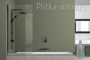 Merrit 80х140 AZ-NF6211-1 800 BLACK прозрачное стекло 6 мм, покрытие EASY CLEAN, цвет профиля черный Azario