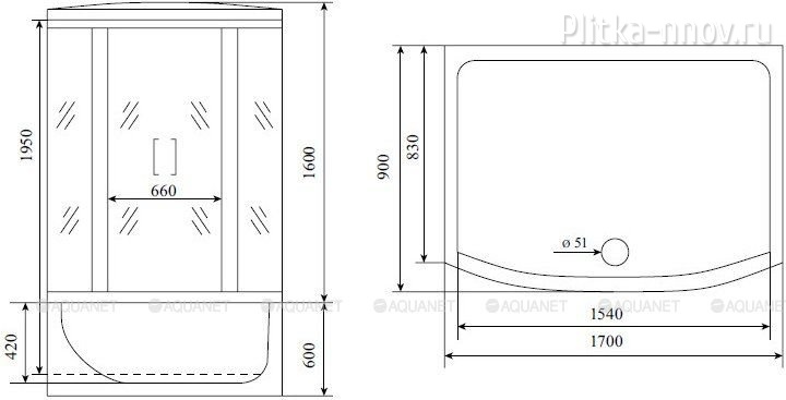 T-7770 NEW Timo 170х88 Душевая кабина T-7770 NEW Timo 170х88 Душевая кабина