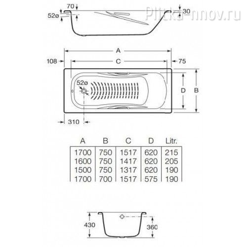 Princess-N 160х75 Roca Princess-N 160х75 Roca