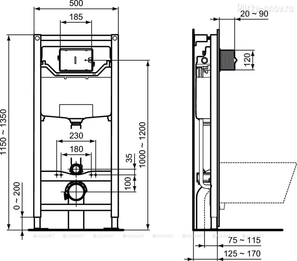 Prosys Frame 120 M R020467 Ideal Standard Инсталляция для унитаза Prosys Frame 120 M R020467 Ideal Standard Инсталляция для унитаза