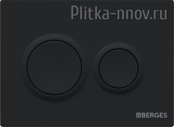 NOVUM O5 040065 BERGES Soft Touch Черная матовая кнопка смыва