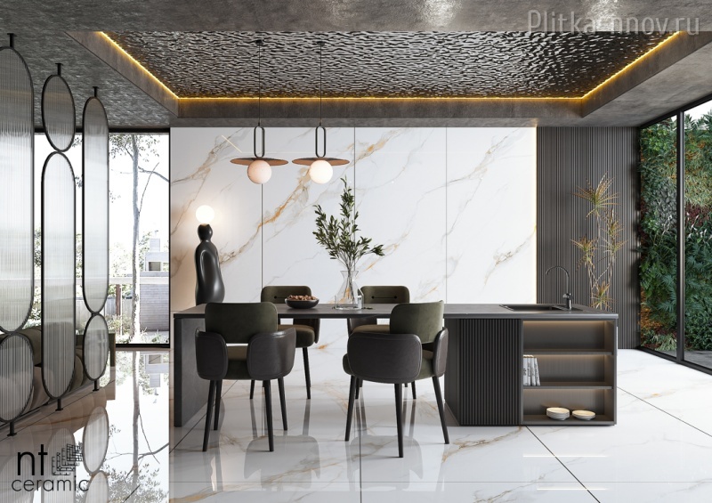 Atlas Wide Calacatta Gold NTT3002P 120 х 240 Широкоформатный керамогранит NT Ceramic