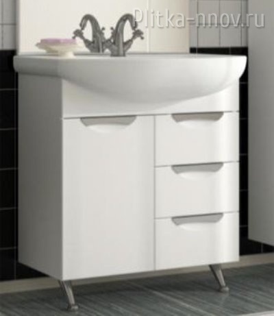 Мессина 70 Тумба с раковиной белый глянец ASB-Mebel