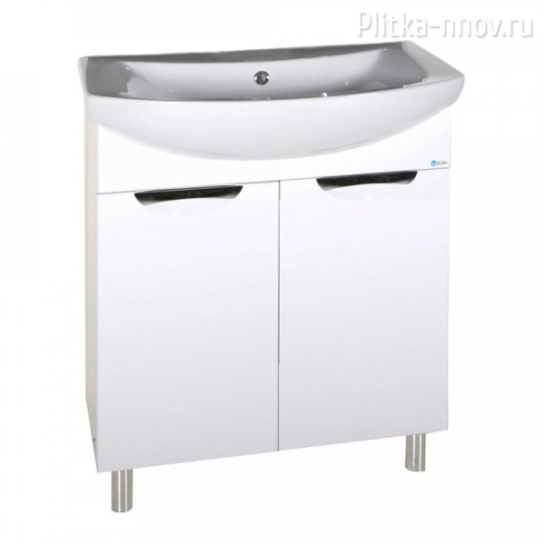 Мессина 70/2 Тумба с раковиной белый глянец ASB-Mebel