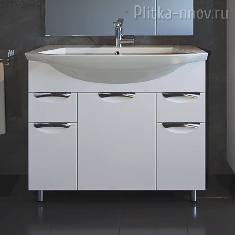 Мессина 80 Тумба с раковиной белый глянец ASB-Mebel