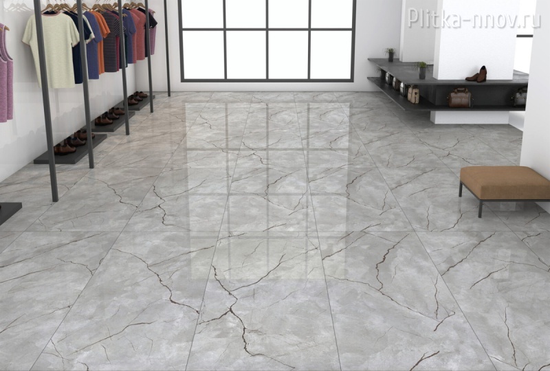 ATLAS GREY 60х120 Glossy Керамогранит Azario