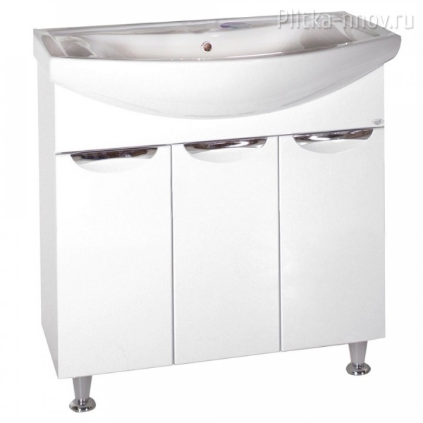 Мессина 80/3 Тумба с раковиной белый глянец ASB-Mebel