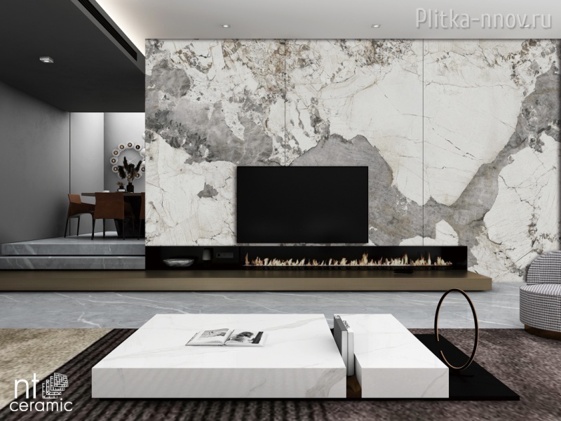 Atlas Wide Calacatta Black NTT3012P 120 х 240 Широкоформатный керамогранит NT Ceramic