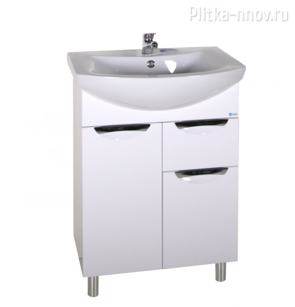 Мессина 60 Тумба с раковиной белый глянец ASB-Mebel